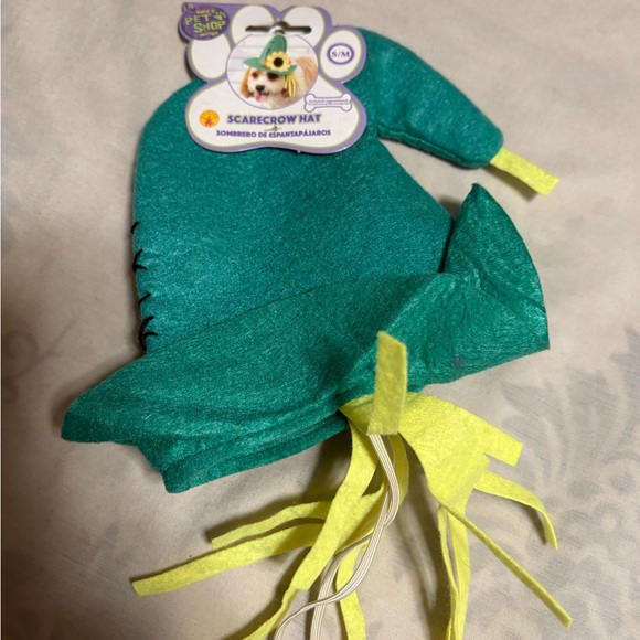 Scarecrow Hat for Dogs - Teal and Yellow - Picture 2 of 5